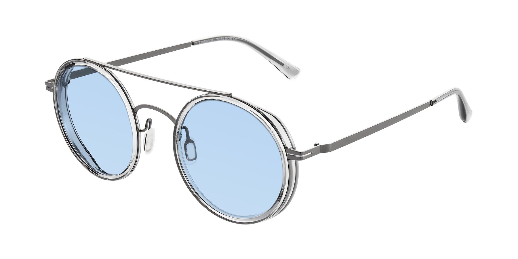 Angle of Lodovico in Transparent Gray with Light Blue Tinted Lenses