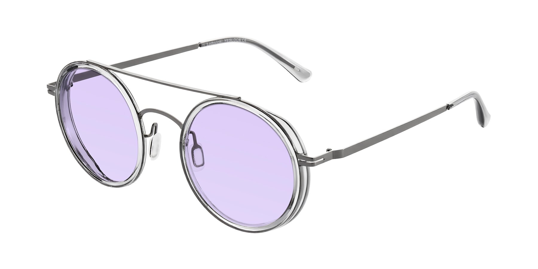 Angle of Lodovico in Transparent Gray with Light Purple Tinted Lenses