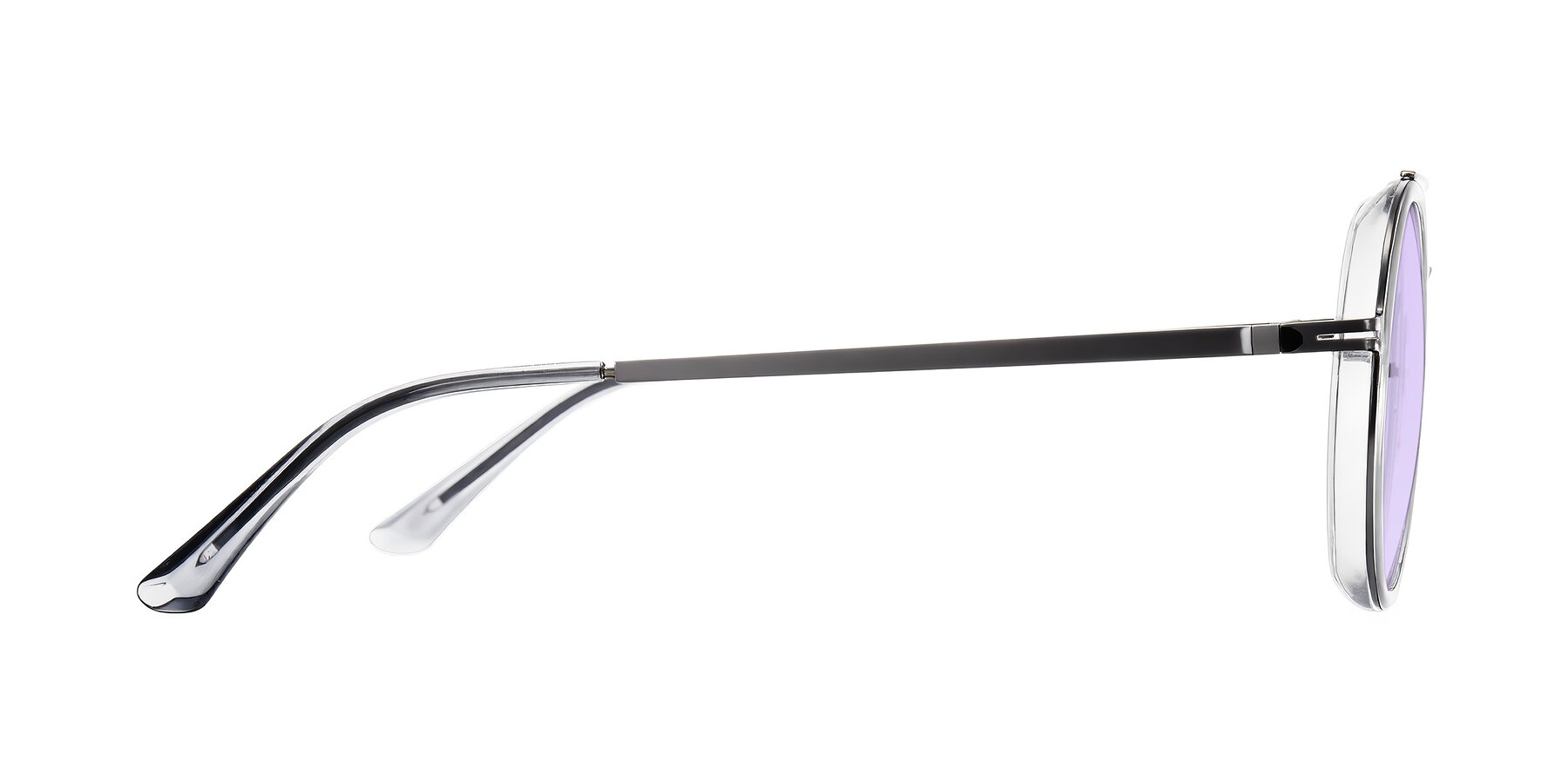 Side of Lodovico in Transparent Gray with Light Purple Tinted Lenses