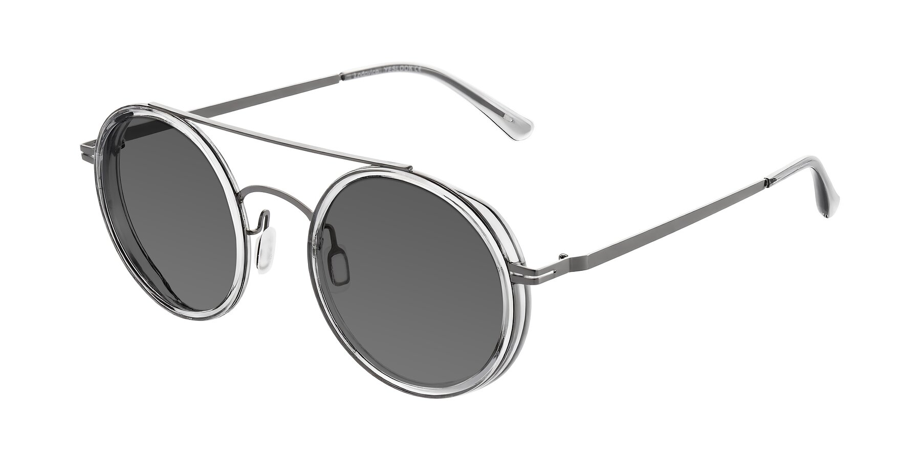 Angle of Lodovico in Transparent Gray with Medium Gray Tinted Lenses