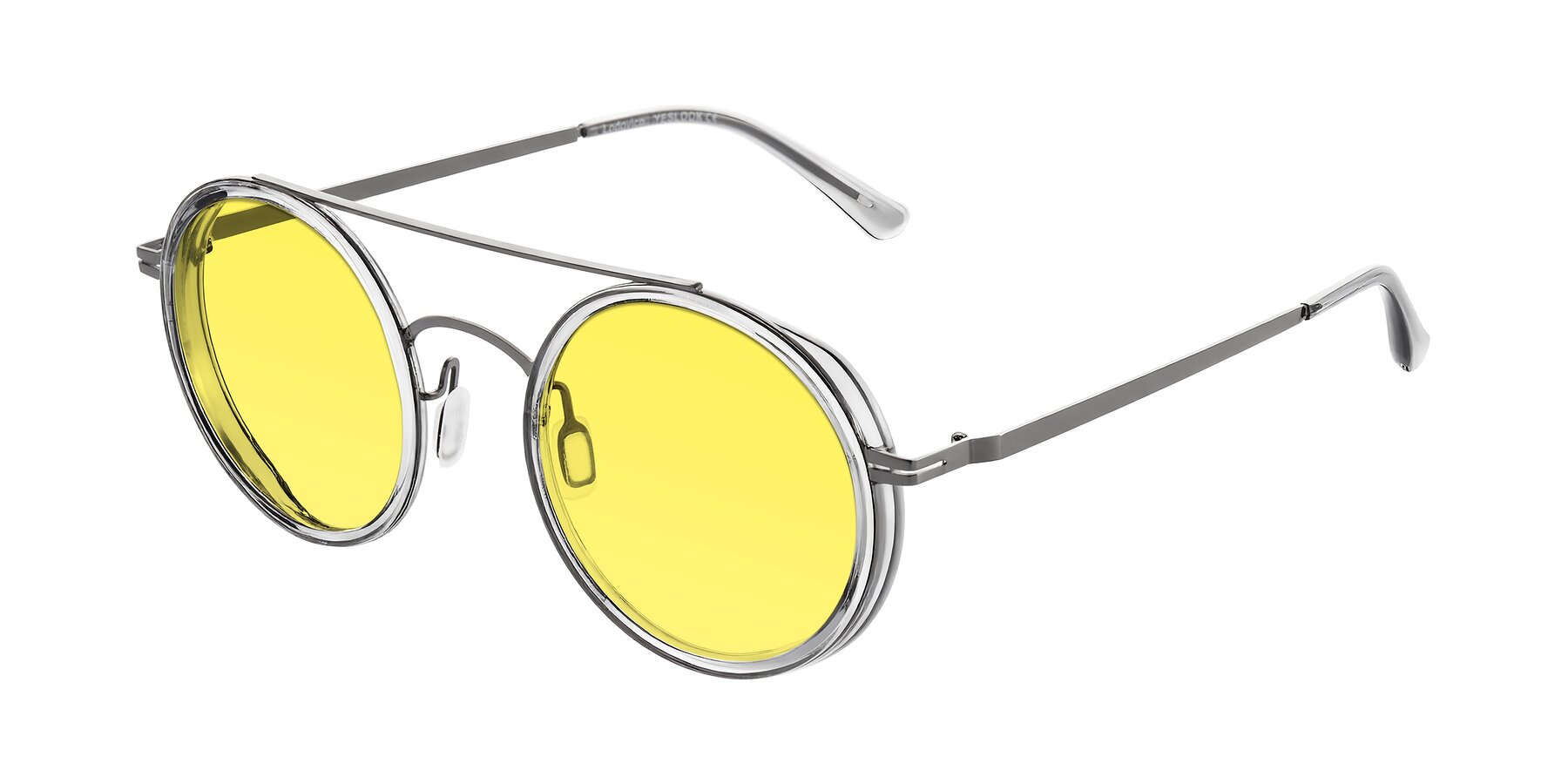 Angle of Lodovico in Transparent Gray with Medium Yellow Tinted Lenses
