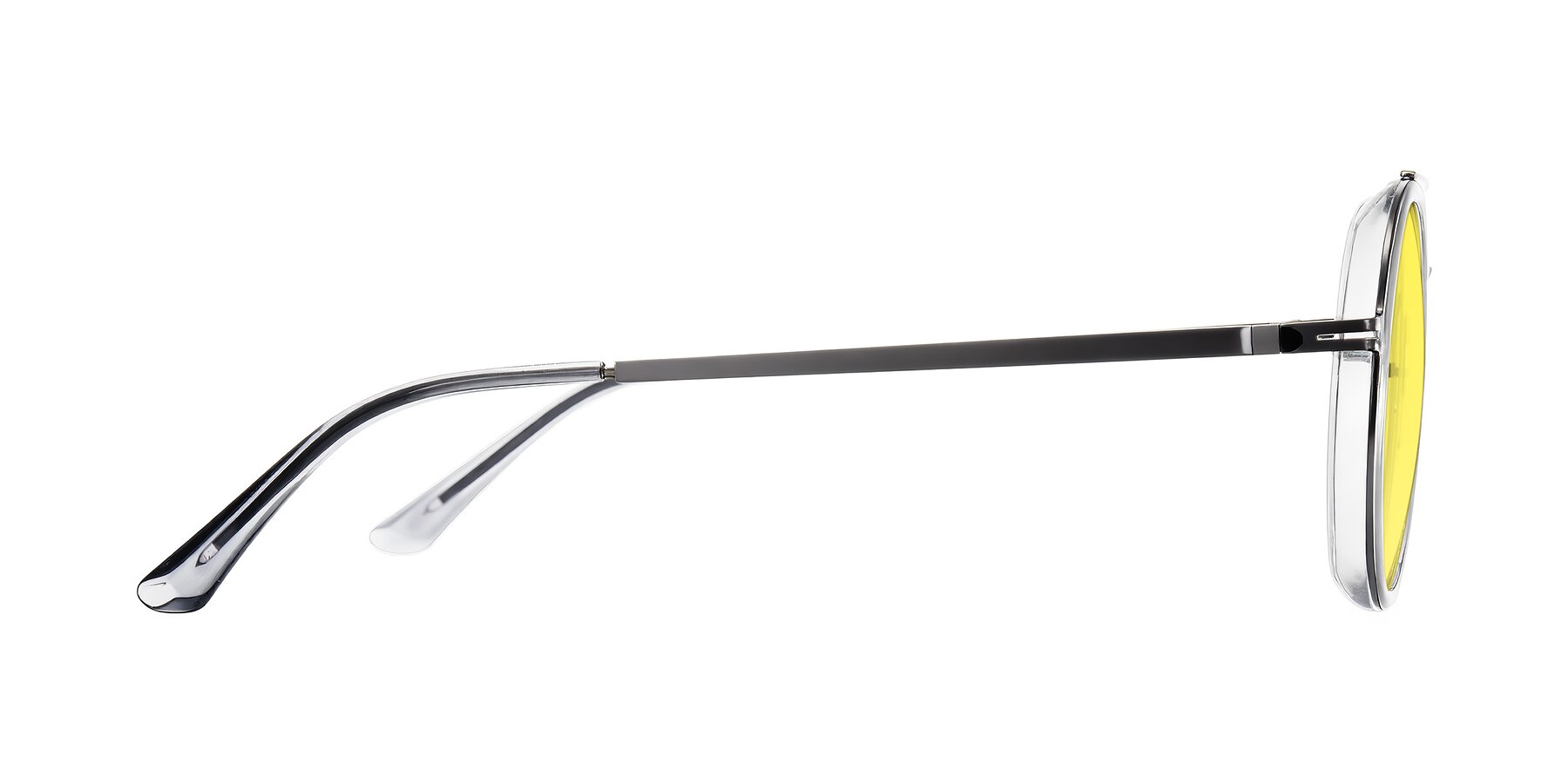 Side of Lodovico in Transparent Gray with Medium Yellow Tinted Lenses