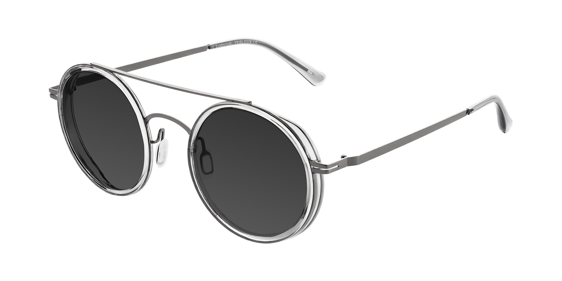 Angle of Lodovico in Transparent Gray with Gray Tinted Lenses