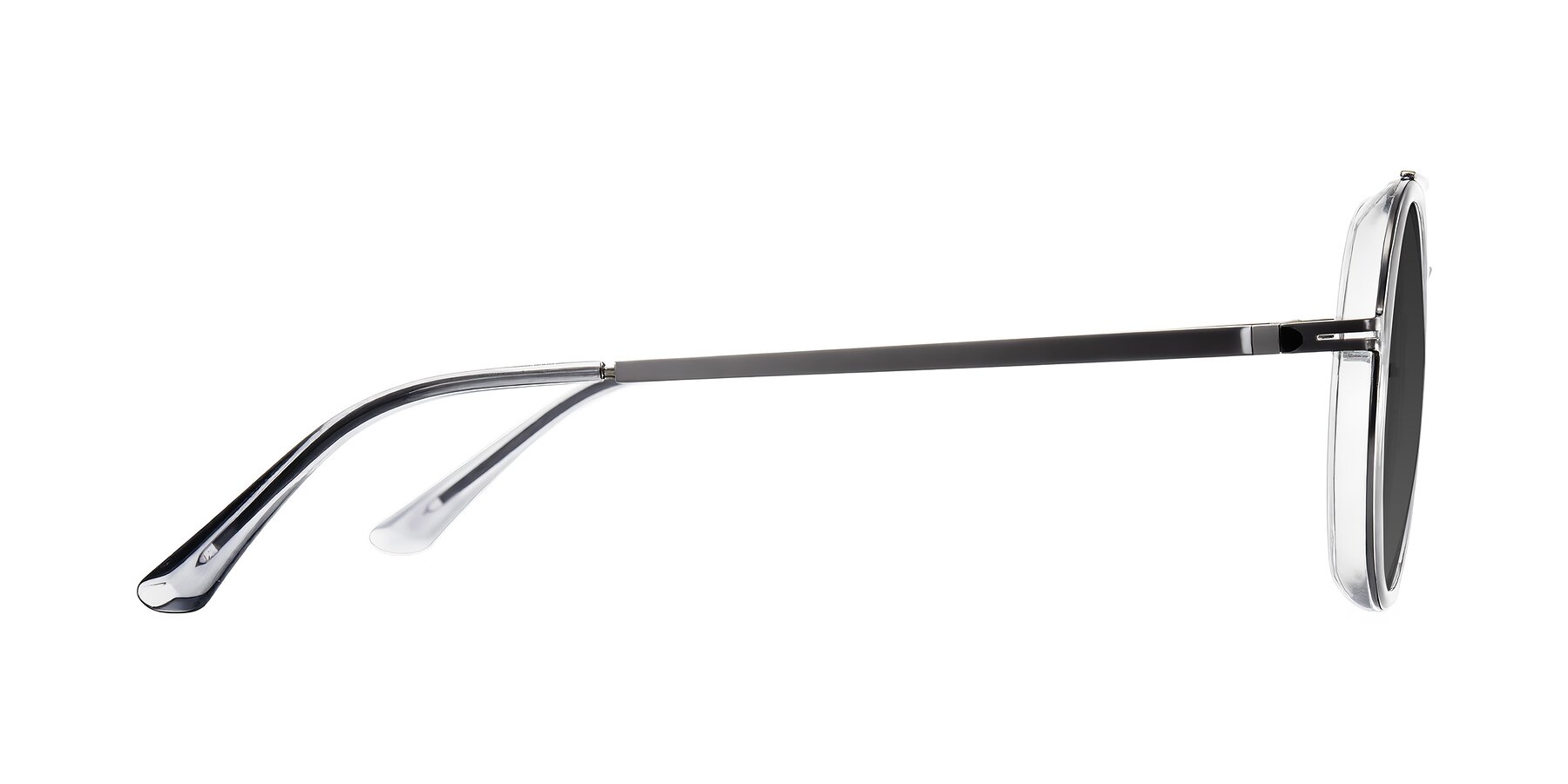 Side of Lodovico in Transparent Gray with Gray Tinted Lenses