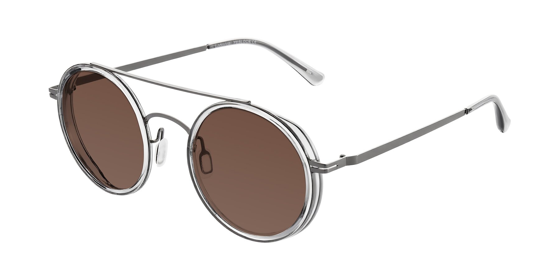 Angle of Lodovico in Transparent Gray with Brown Tinted Lenses