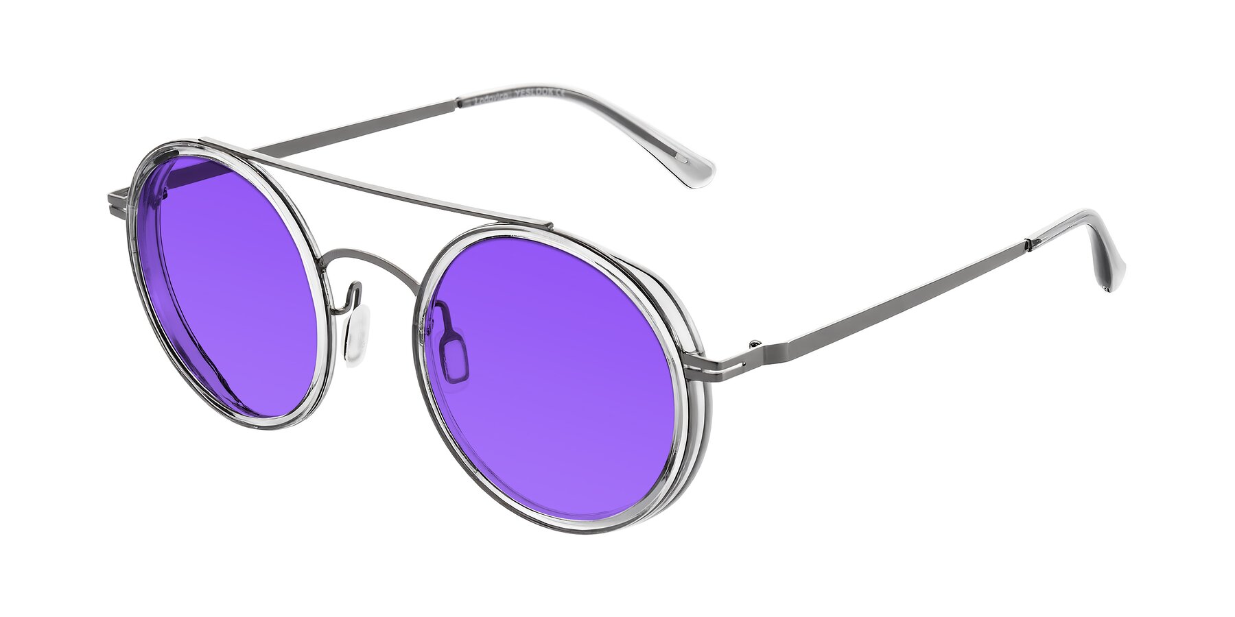 Angle of Lodovico in Transparent Gray with Purple Tinted Lenses