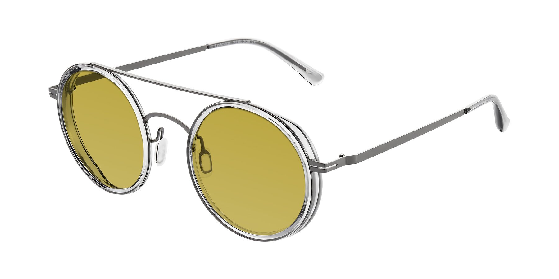 Angle of Lodovico in Transparent Gray with Champagne Tinted Lenses
