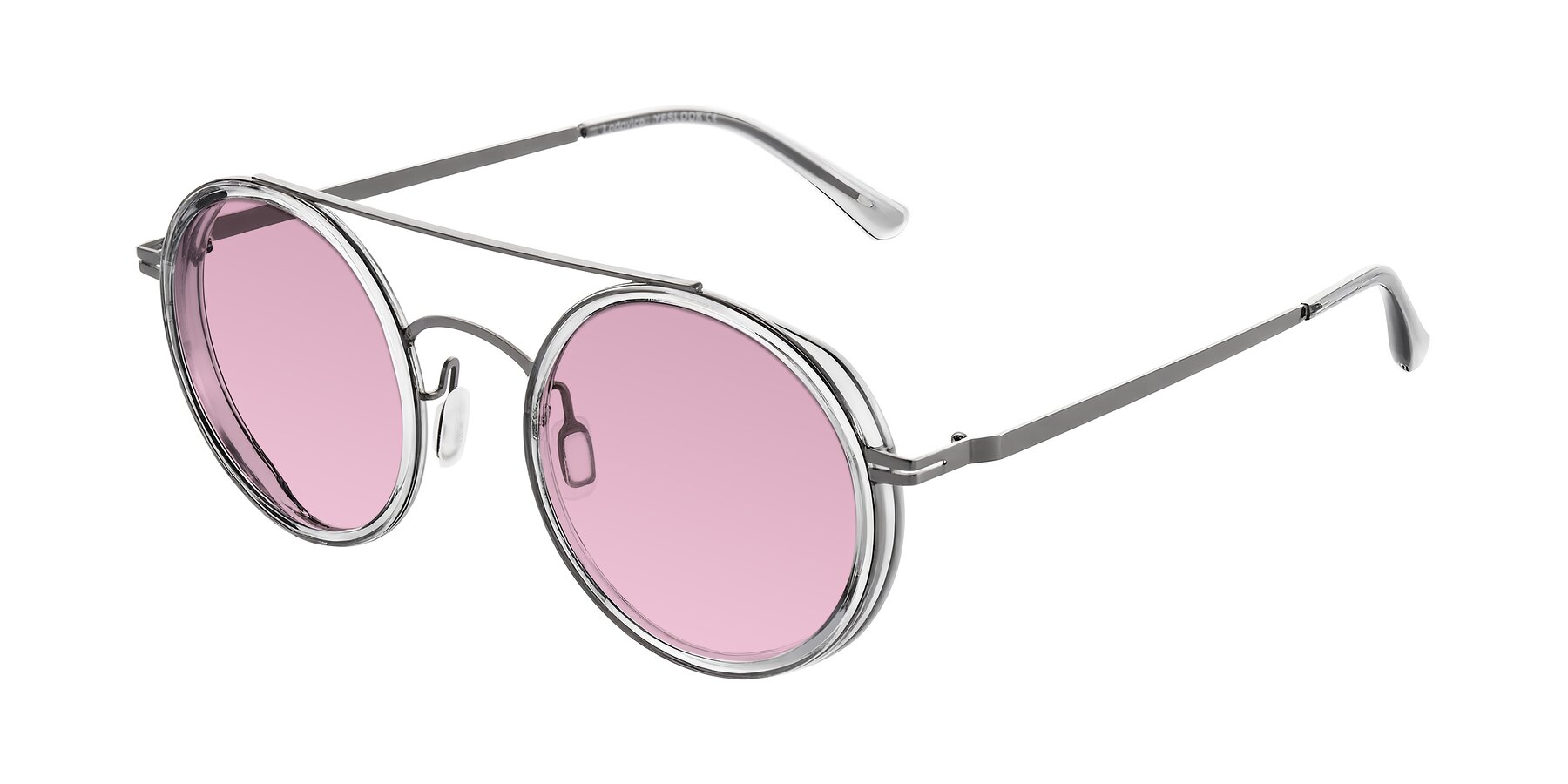 Angle of Lodovico in Transparent Gray with Light Wine Tinted Lenses