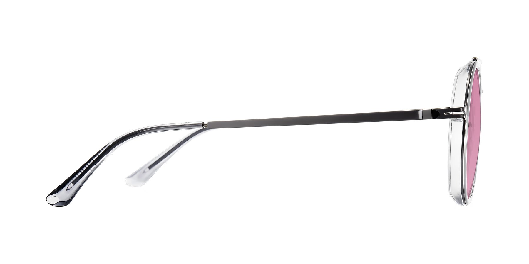 Side of Lodovico in Transparent Gray with Medium Wine Tinted Lenses