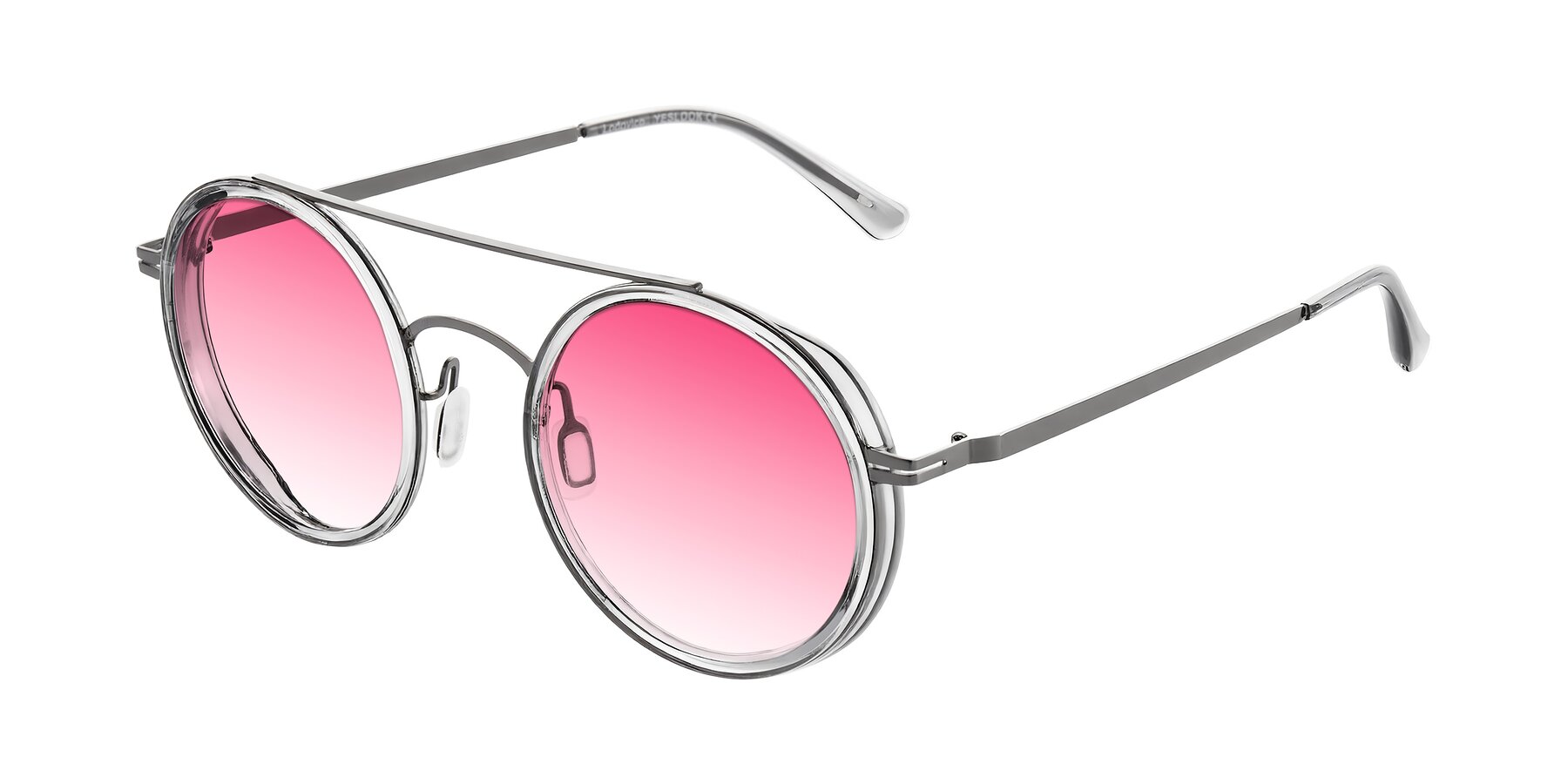 Angle of Lodovico in Transparent Gray with Pink Gradient Lenses