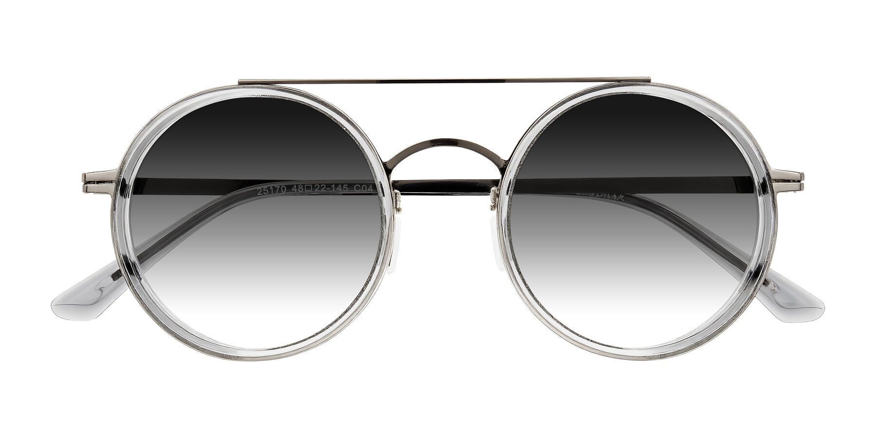 Folded Front of Lodovico in Transparent Gray with Gray Gradient Lenses