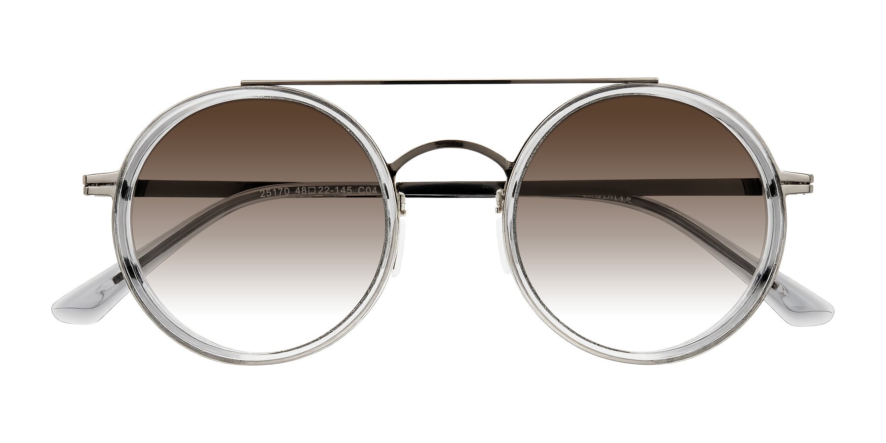 Folded Front of Lodovico in Transparent Gray with Brown Gradient Lenses