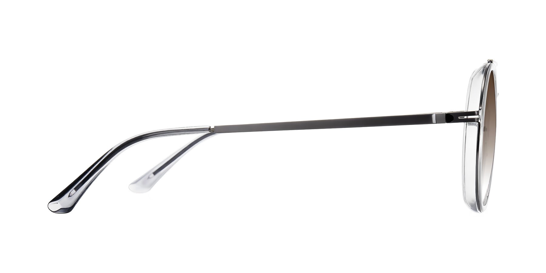 Side of Lodovico in Transparent Gray with Brown Gradient Lenses