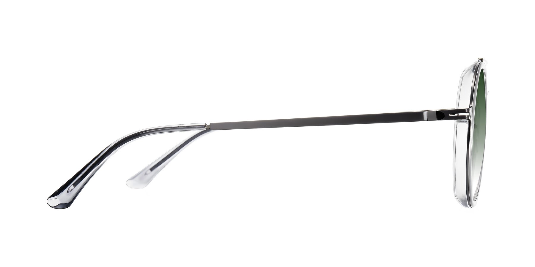 Side of Lodovico in Transparent Gray with Green Gradient Lenses