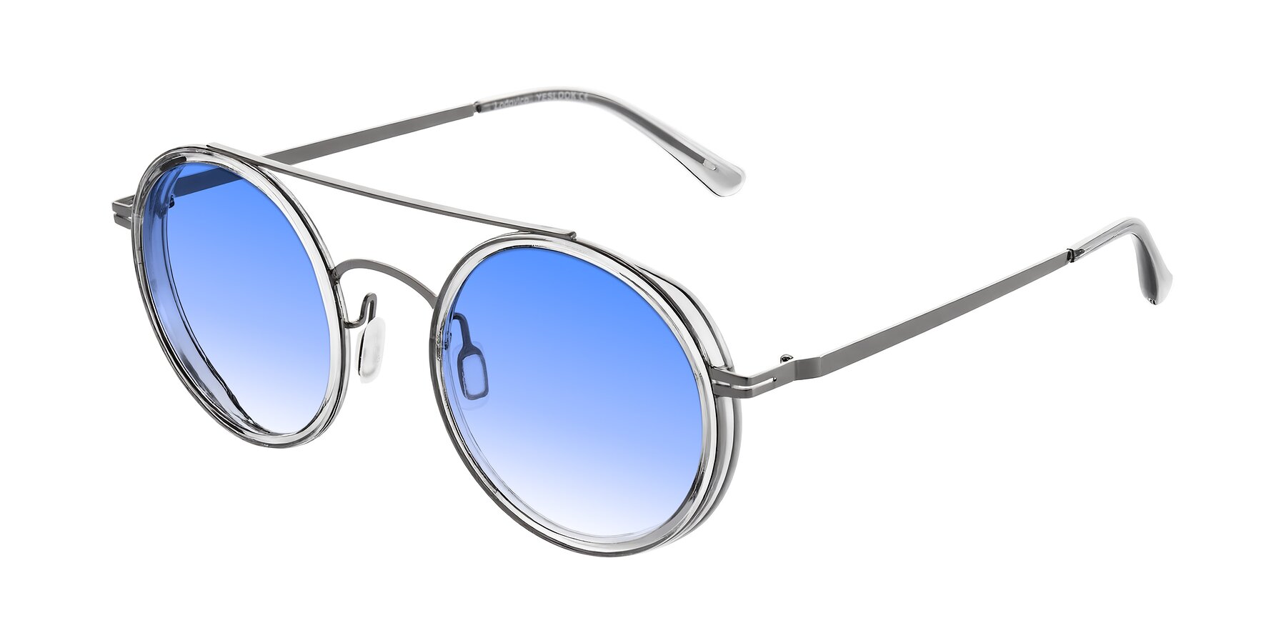 Angle of Lodovico in Transparent Gray with Blue Gradient Lenses