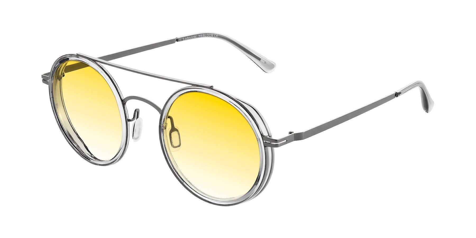Angle of Lodovico in Transparent Gray with Yellow Gradient Lenses
