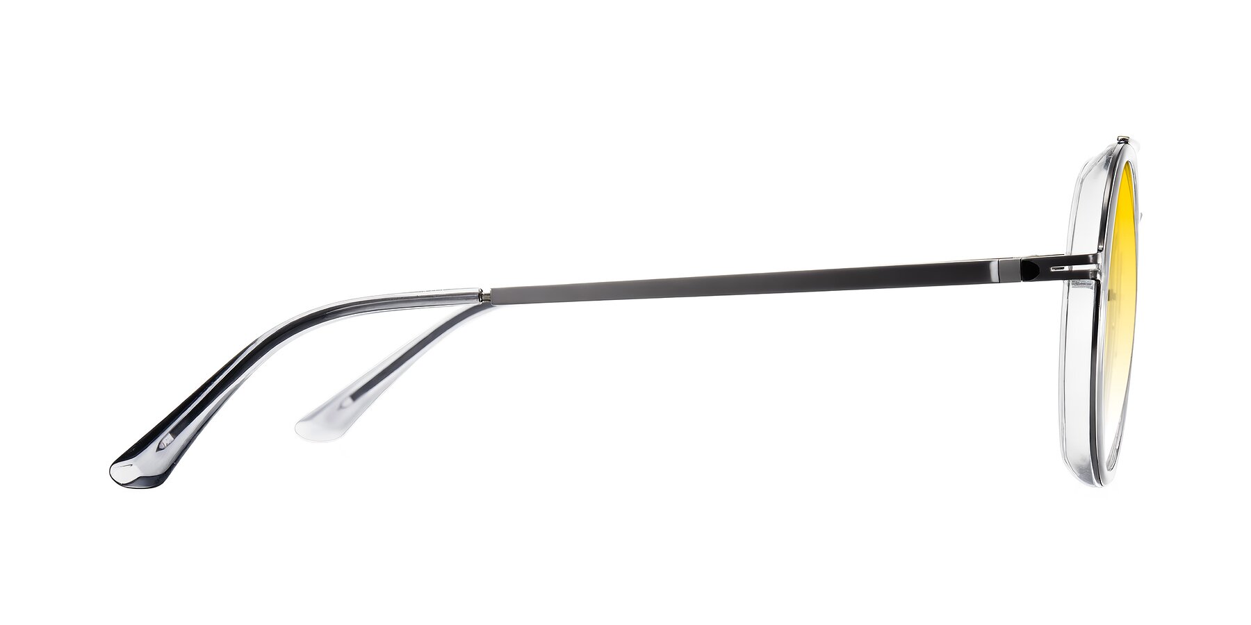 Side of Lodovico in Transparent Gray with Yellow Gradient Lenses