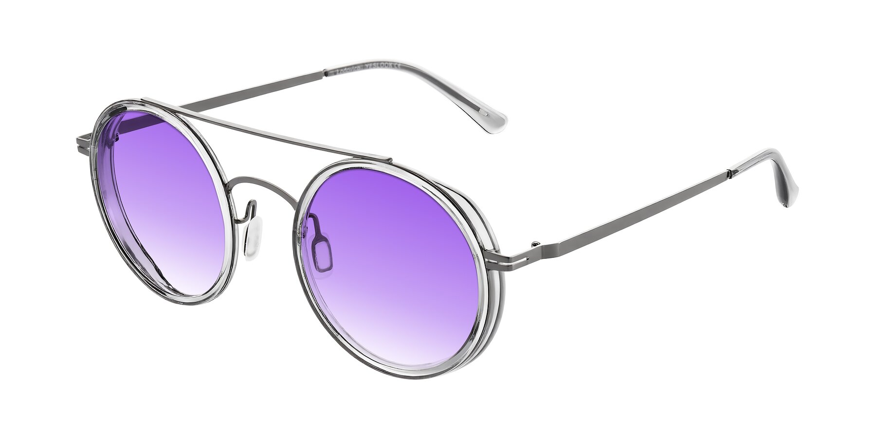 Angle of Lodovico in Transparent Gray with Purple Gradient Lenses