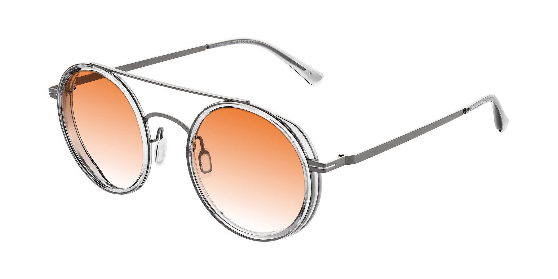 Angle of Lodovico in Transparent Gray with Orange Gradient Lenses