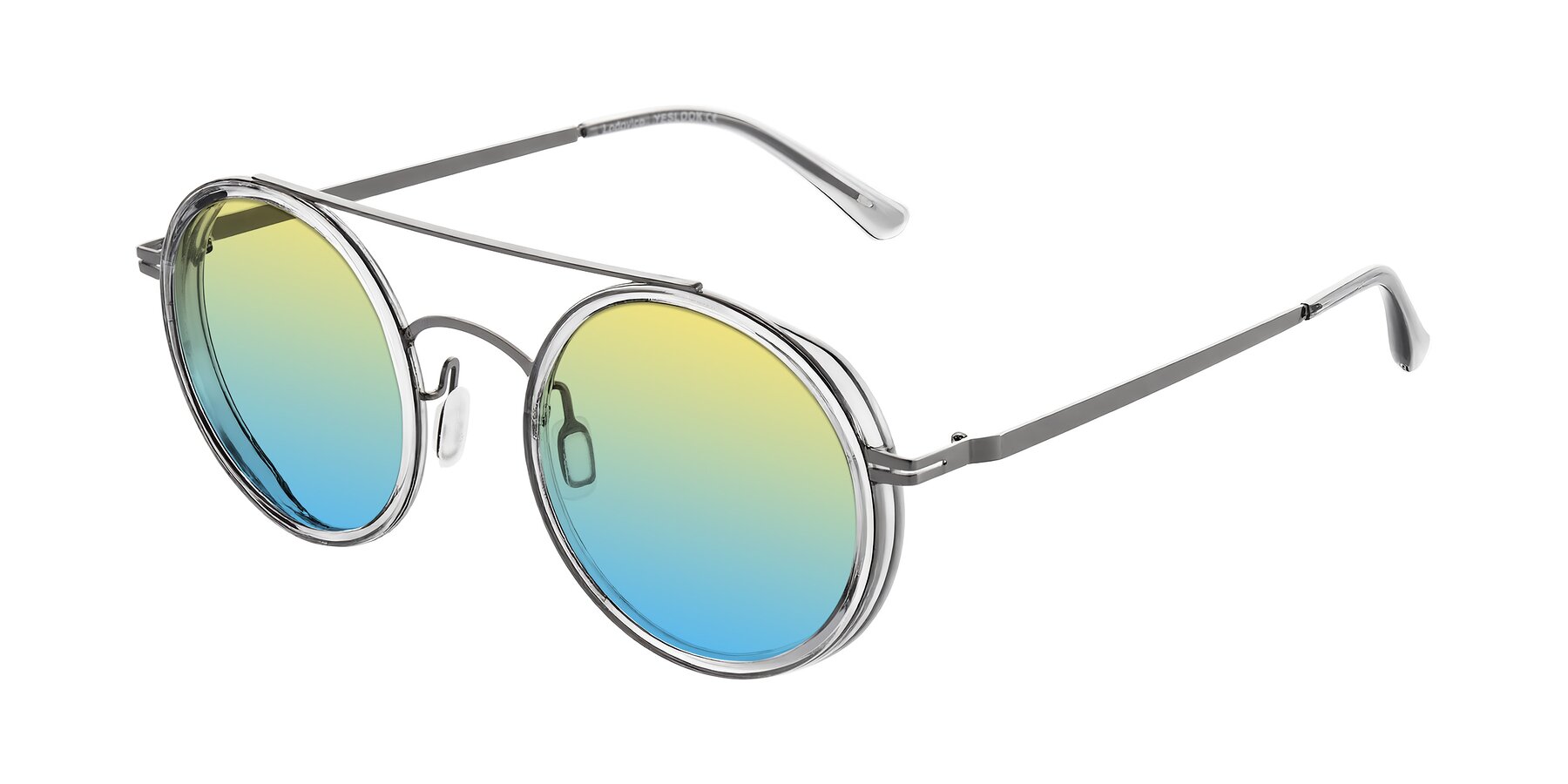 Angle of Lodovico in Transparent Gray with Yellow / Blue Gradient Lenses