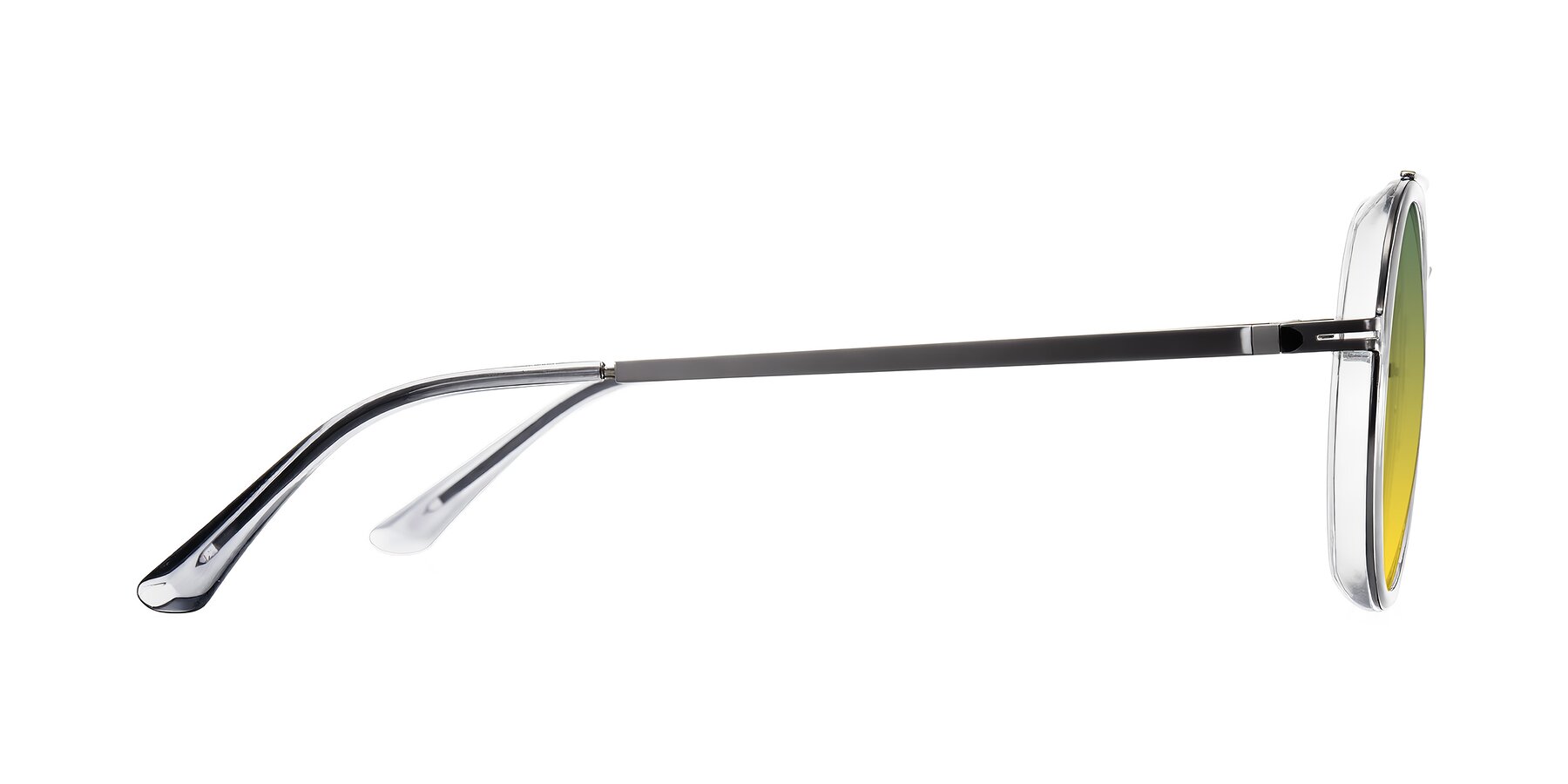 Side of Lodovico in Transparent Gray with Green / Yellow Gradient Lenses