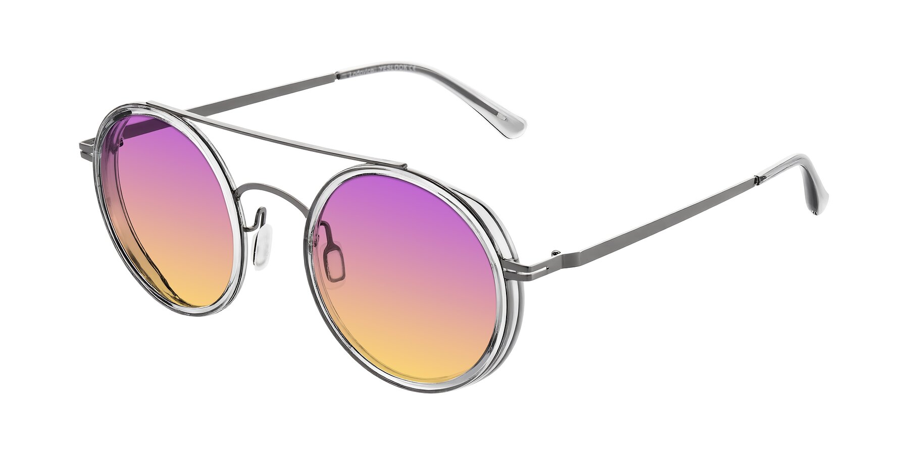 Angle of Lodovico in Transparent Gray with Purple / Yellow Gradient Lenses