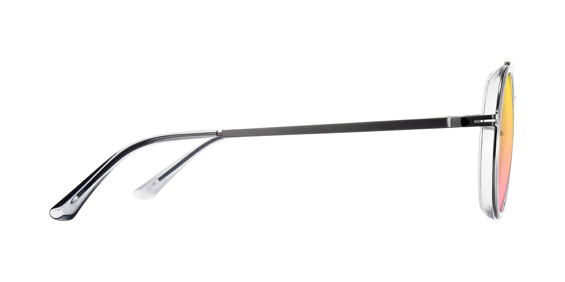 Side of Lodovico in Transparent Gray with Yellow / Pink Gradient Lenses