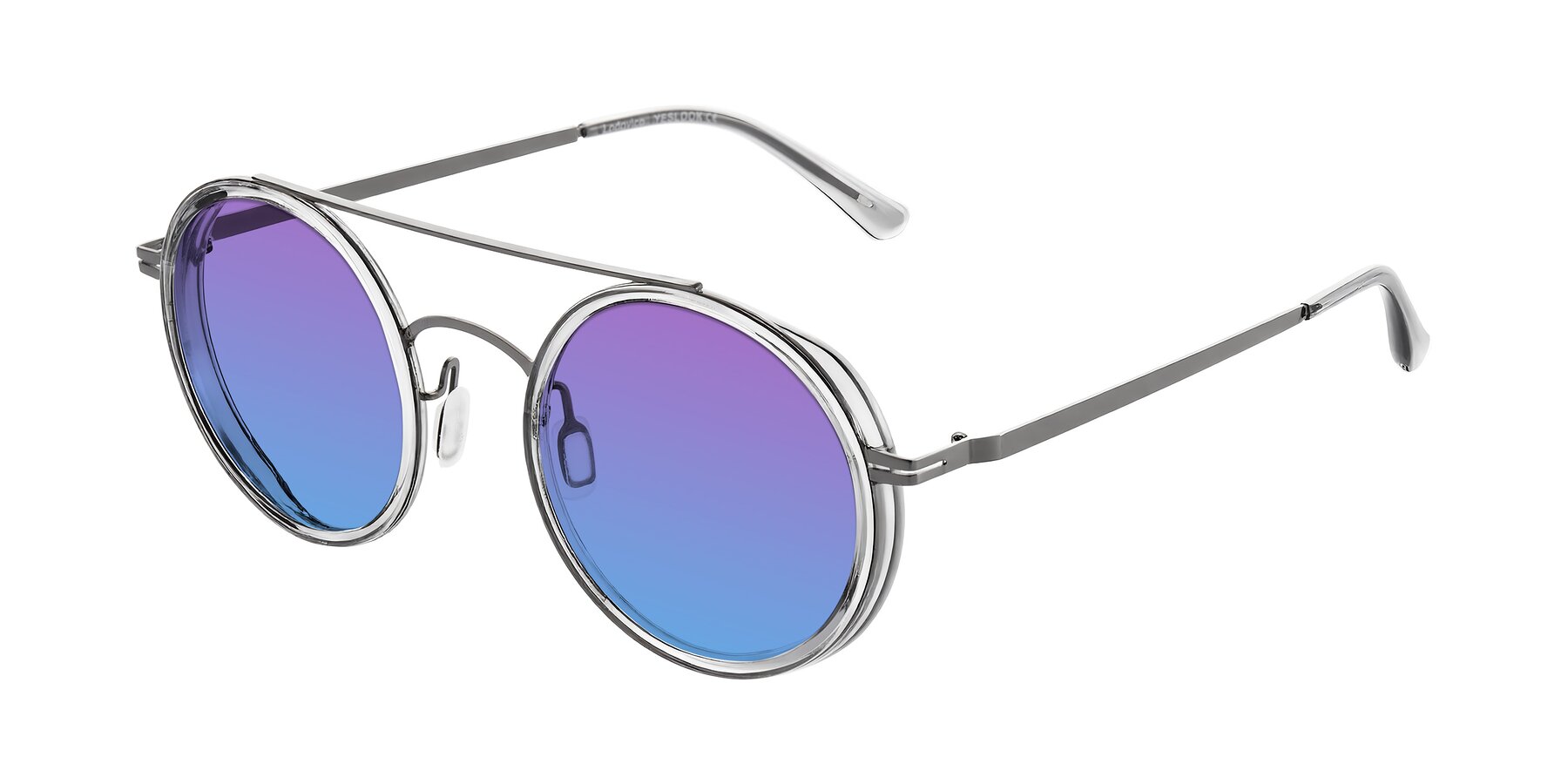 Angle of Lodovico in Transparent Gray with Purple / Blue Gradient Lenses