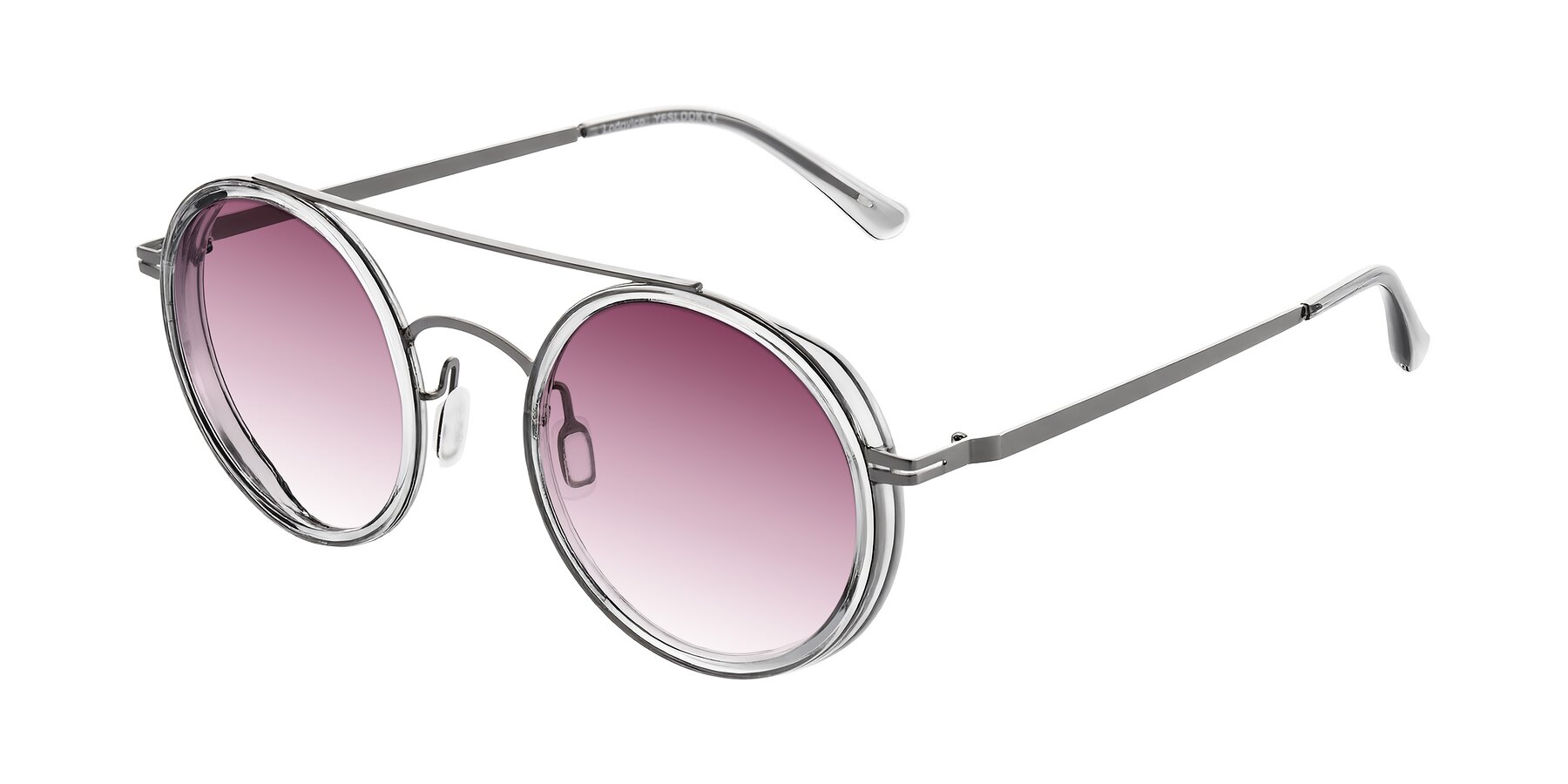 Angle of Lodovico in Transparent Gray with Wine Gradient Lenses