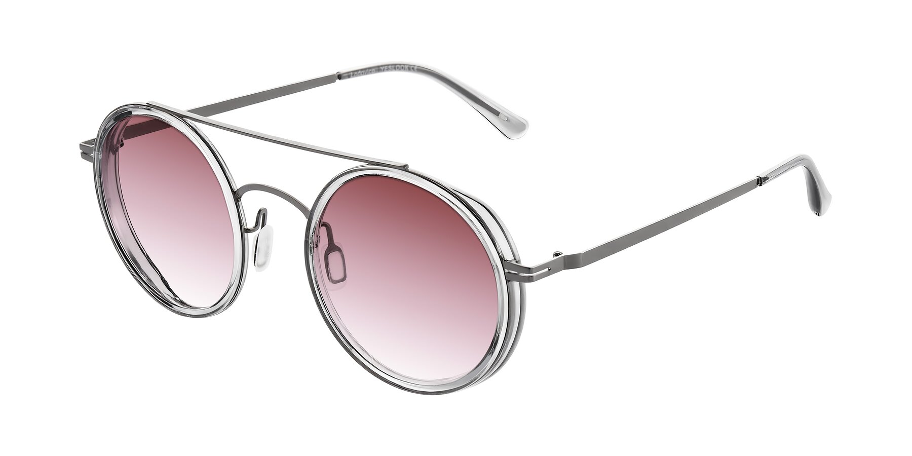 Angle of Lodovico in Transparent Gray with Garnet Gradient Lenses