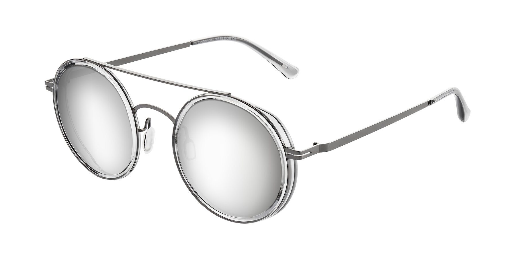 Angle of Lodovico in Transparent Gray with Silver Mirrored Lenses
