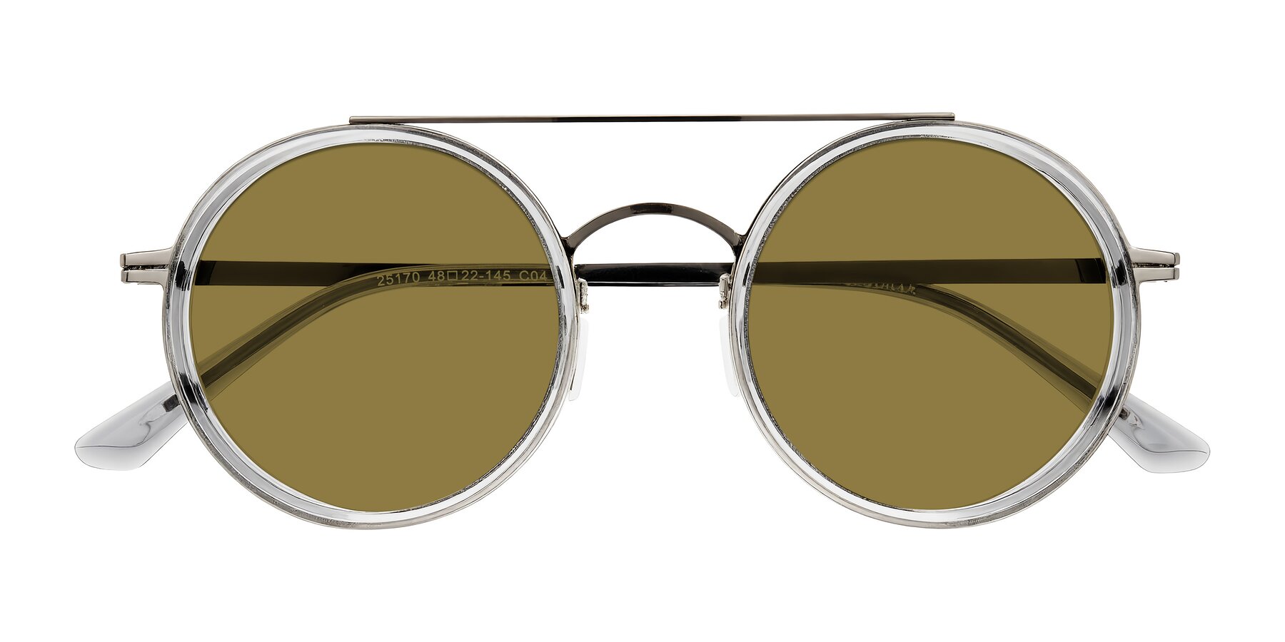 Folded Front of Lodovico in Transparent Gray with Brown Polarized Lenses