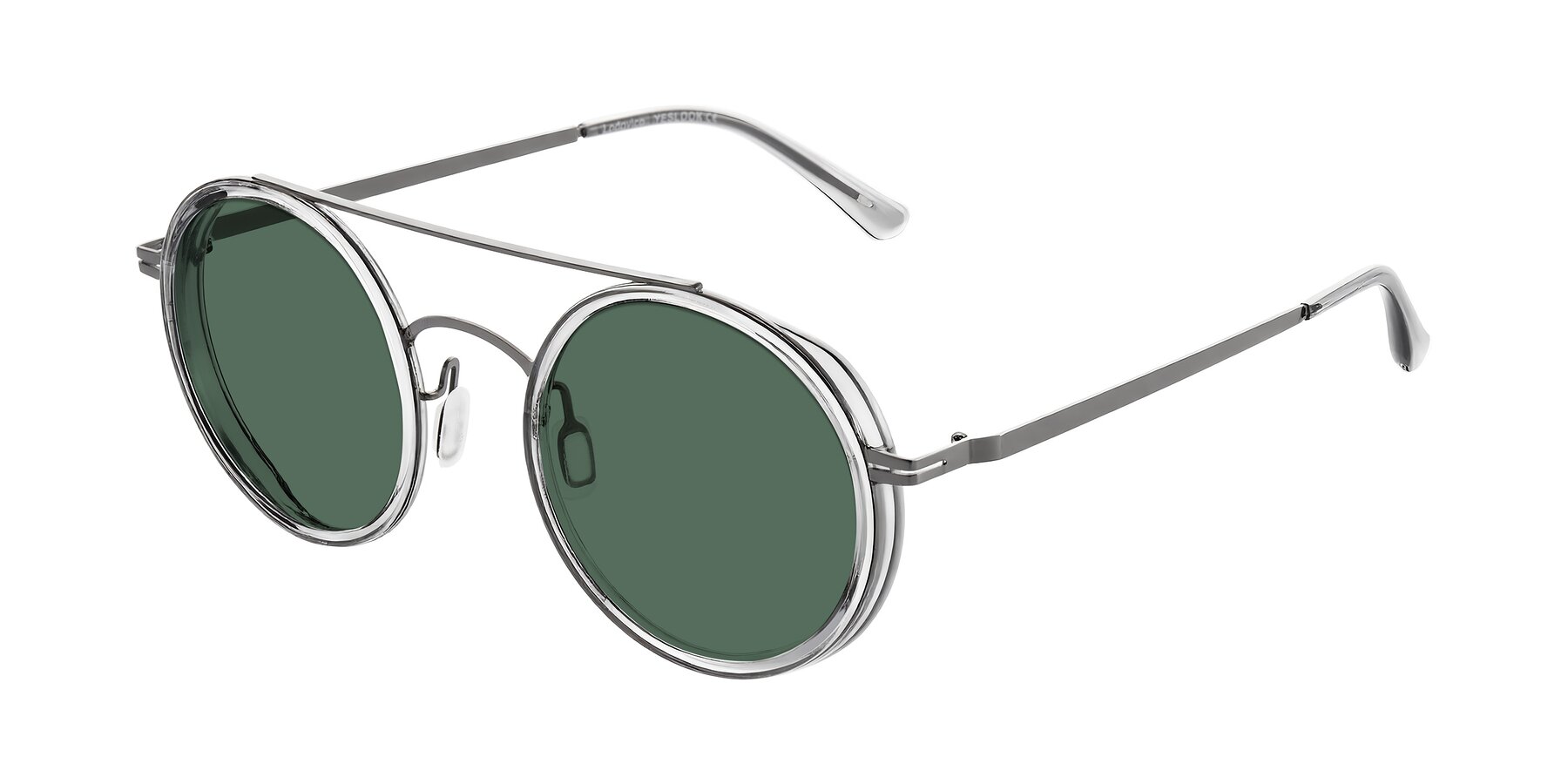 Angle of Lodovico in Transparent Gray with Green Polarized Lenses