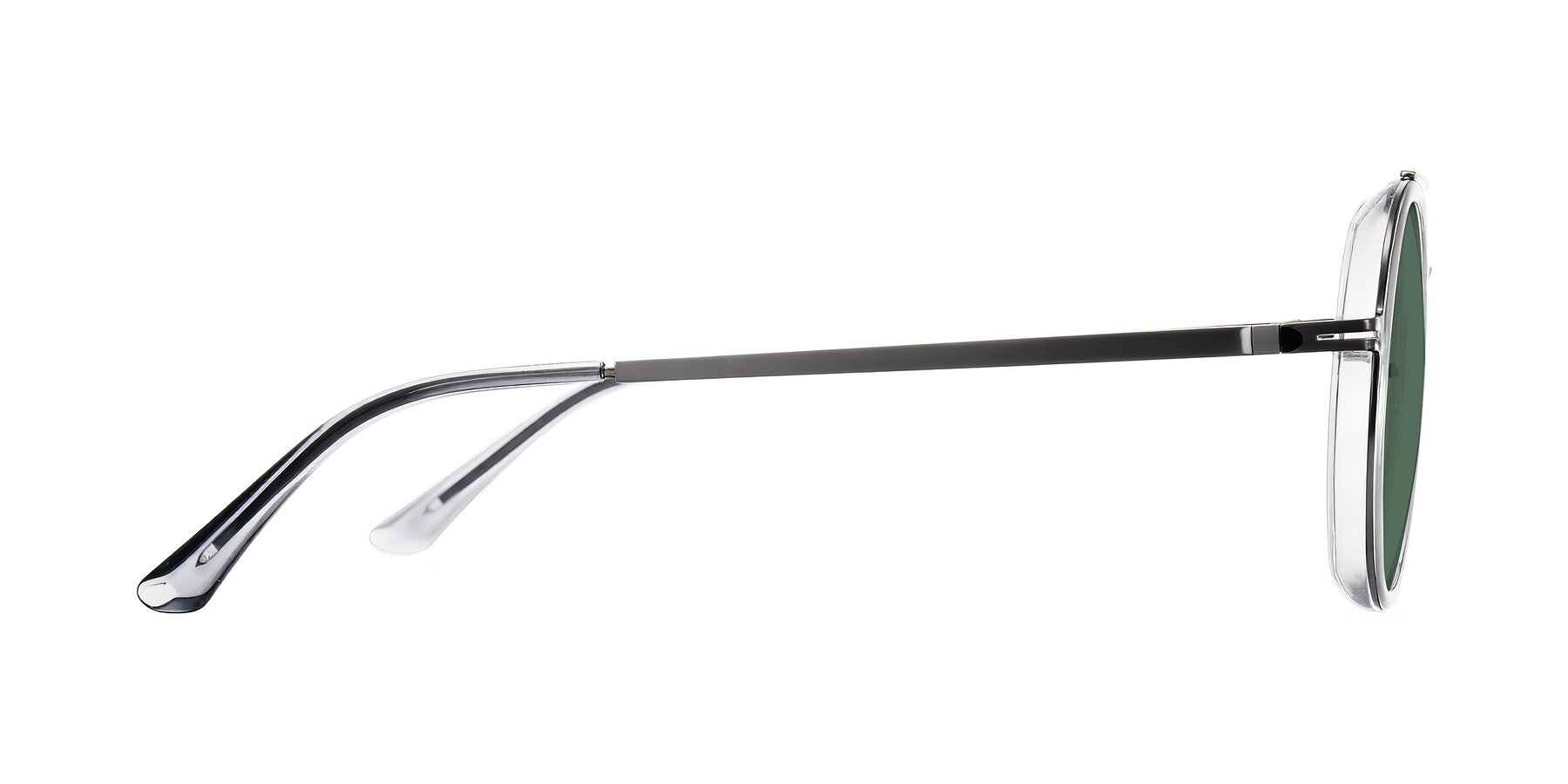 Side of Lodovico in Transparent Gray with Green Polarized Lenses