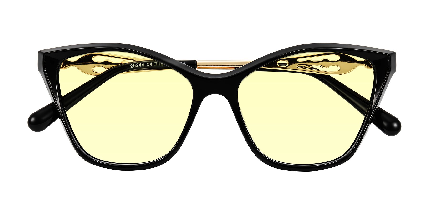 Folded Front of Aspen in Black with Light Yellow Tinted Lenses