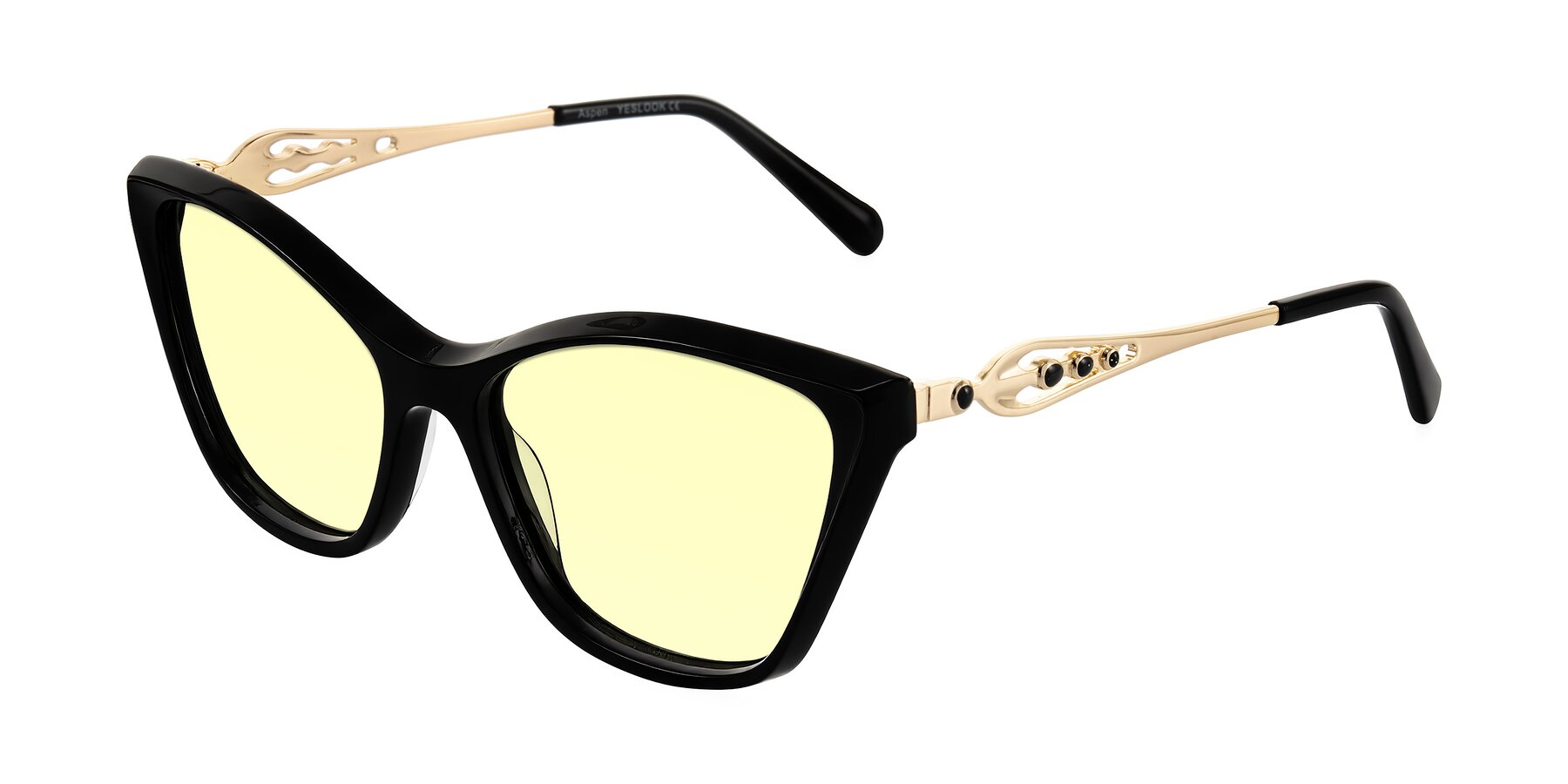 Angle of Aspen in Black with Light Yellow Tinted Lenses
