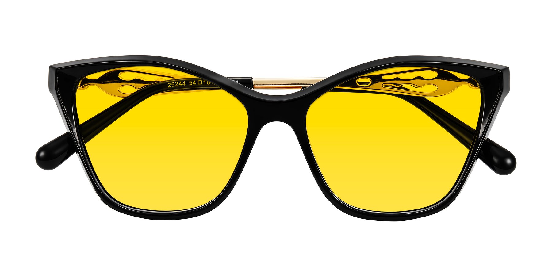 Folded Front of Aspen in Black with Yellow Tinted Lenses