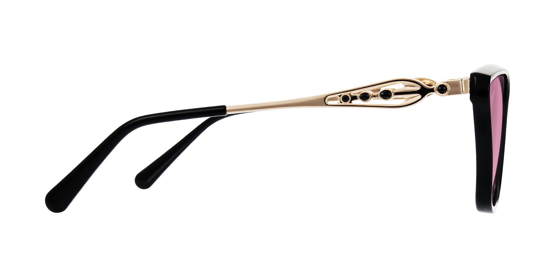 Side of Aspen in Black with Medium Wine Tinted Lenses