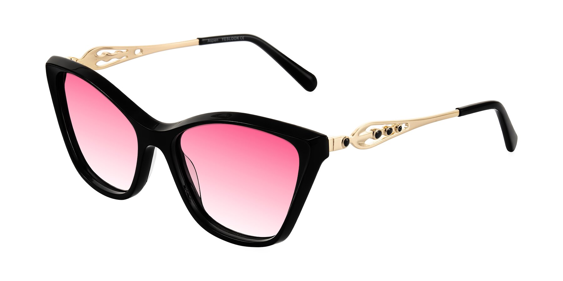 Angle of Aspen in Black with Pink Gradient Lenses