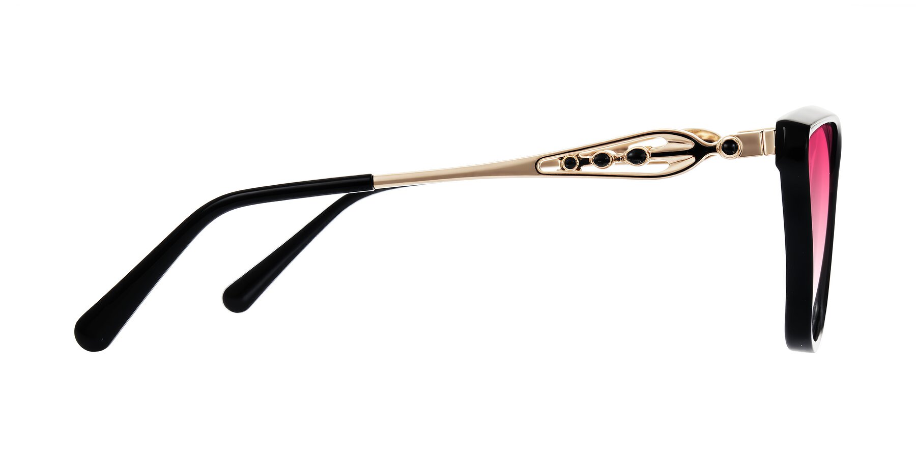 Side of Aspen in Black with Pink Gradient Lenses