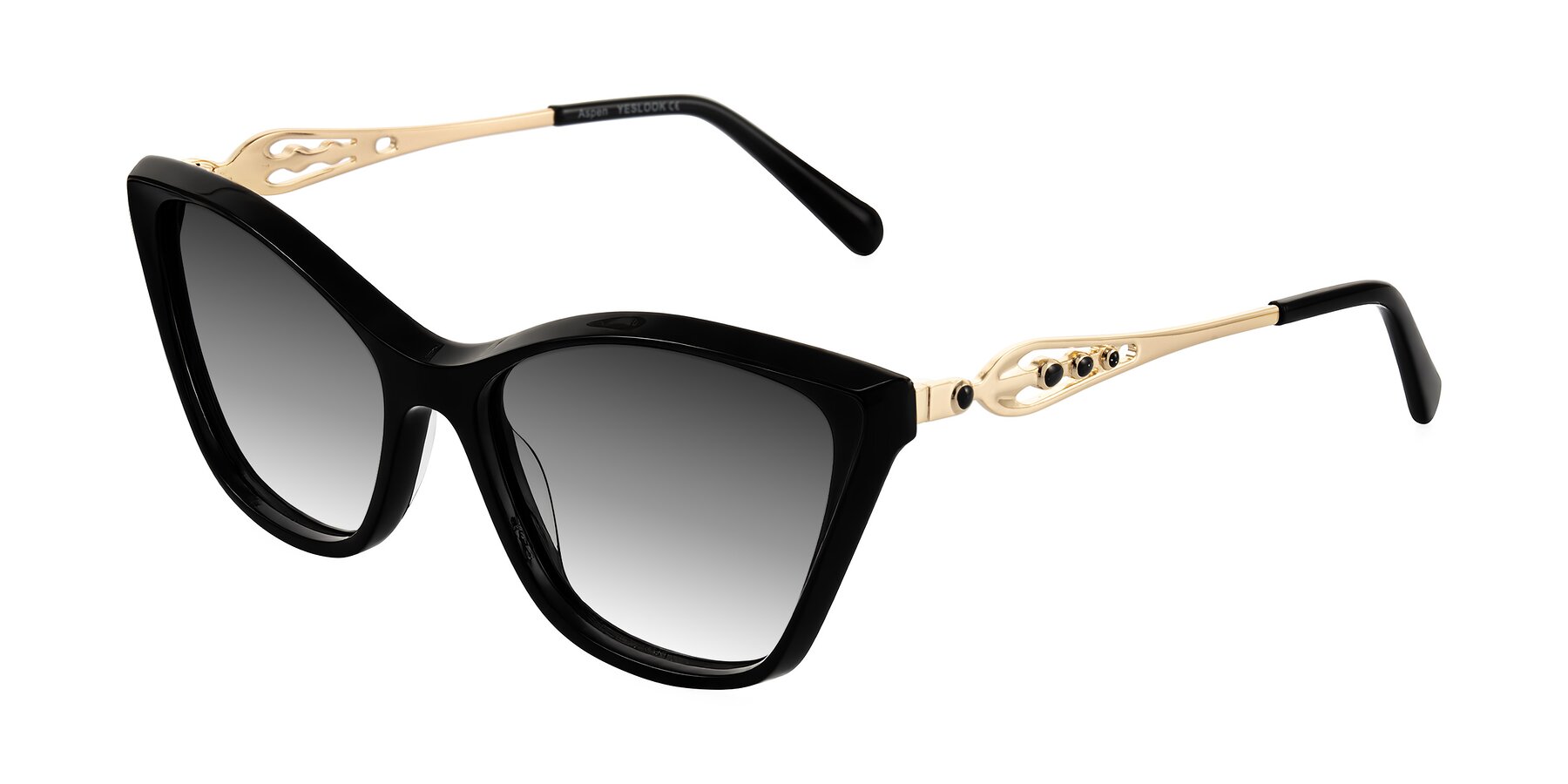 Angle of Aspen in Black with Gray Gradient Lenses