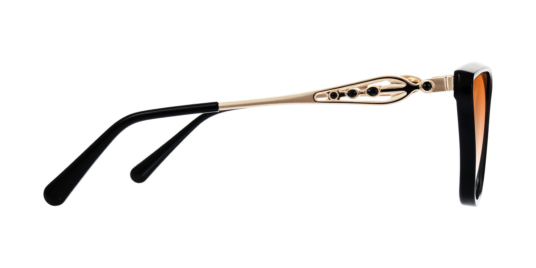 Side of Aspen in Black with Orange Gradient Lenses