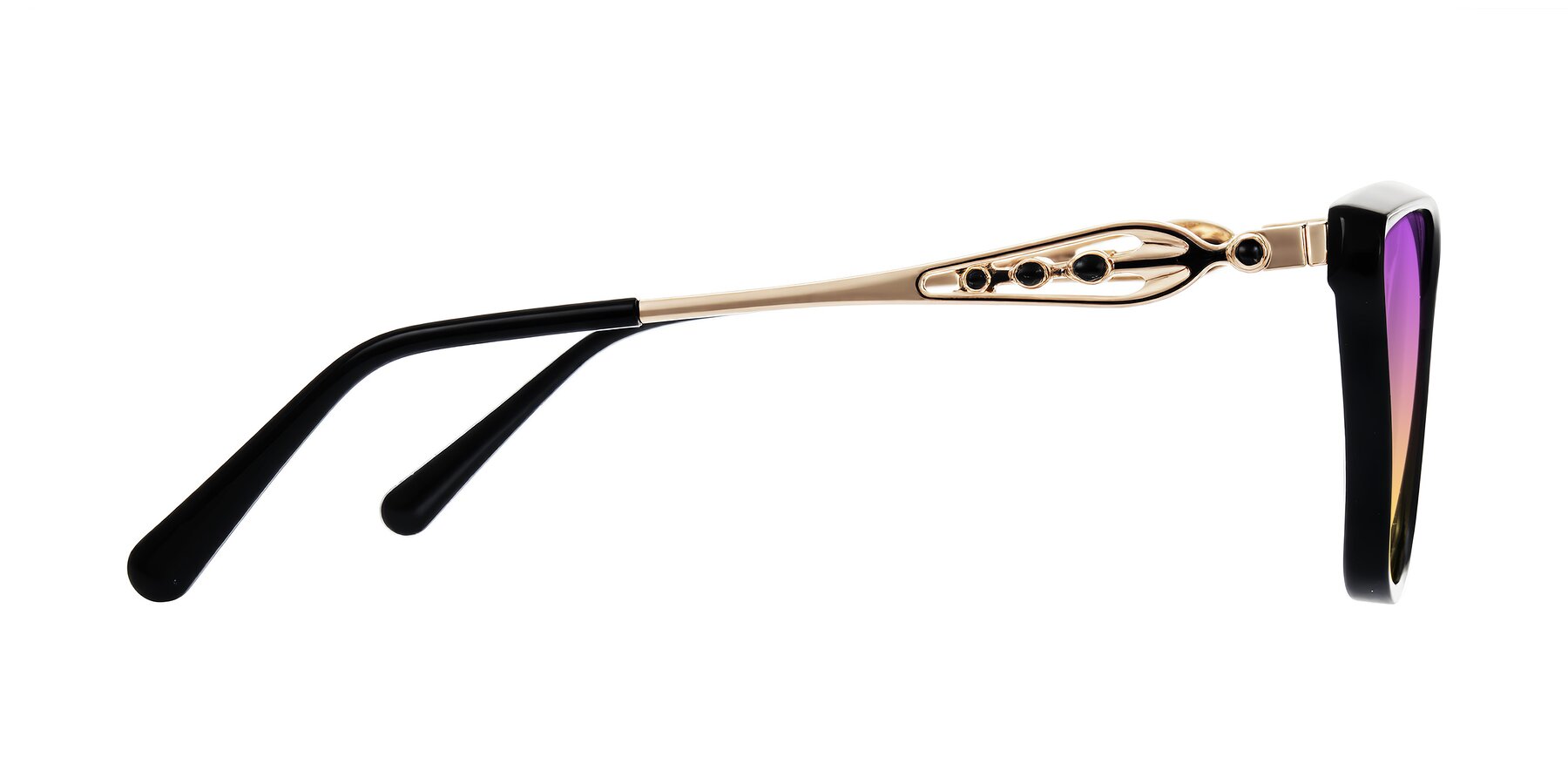 Side of Aspen in Black with Purple / Yellow Gradient Lenses