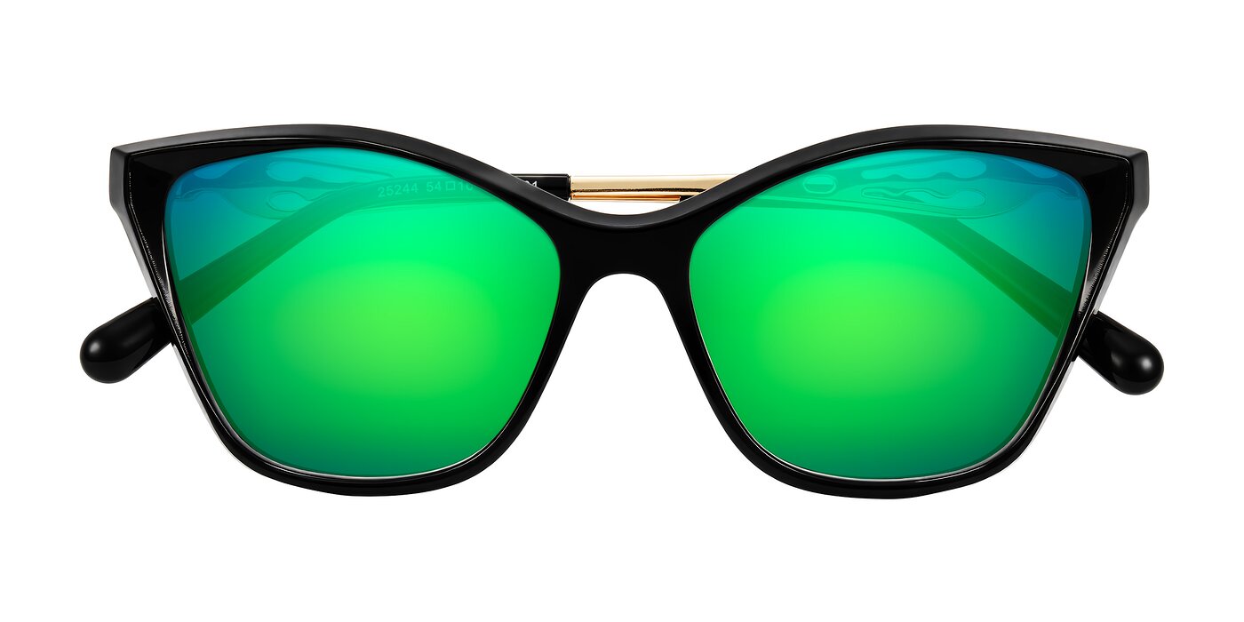 Aspen - Black Flash Mirrored Sunglasses