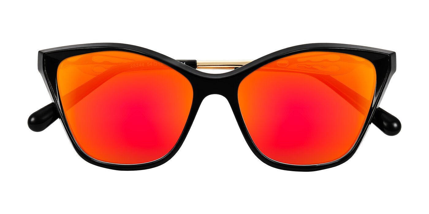 Aspen - Black Flash Mirrored Sunglasses