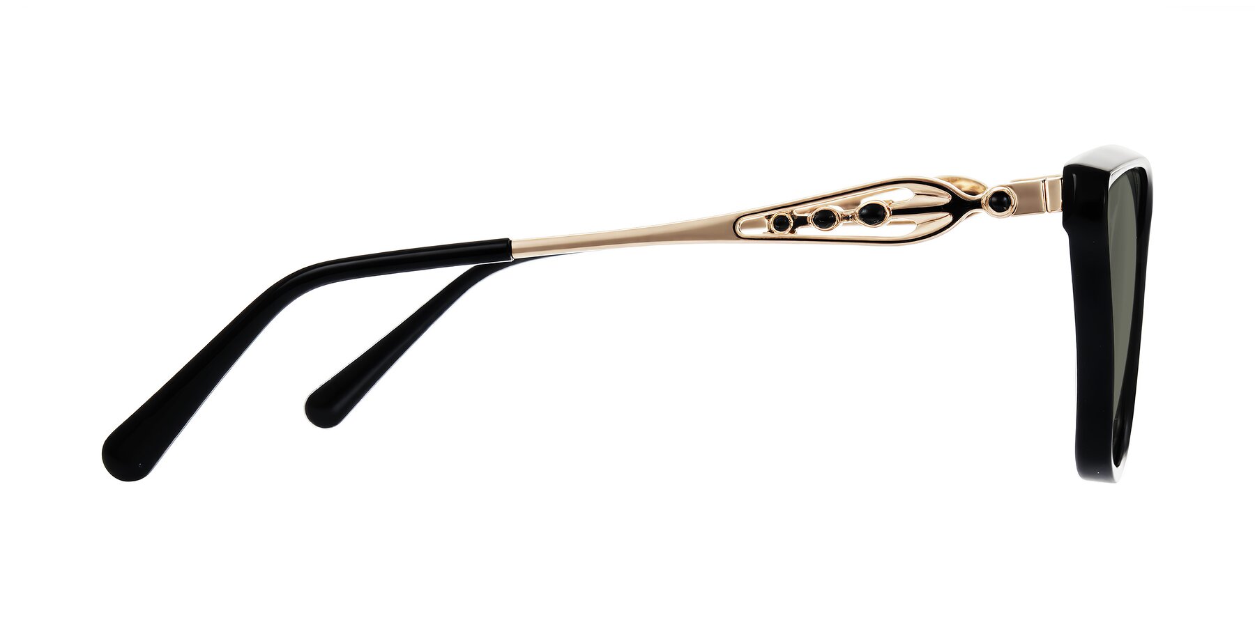 Side of Aspen in Black with Gray Polarized Lenses