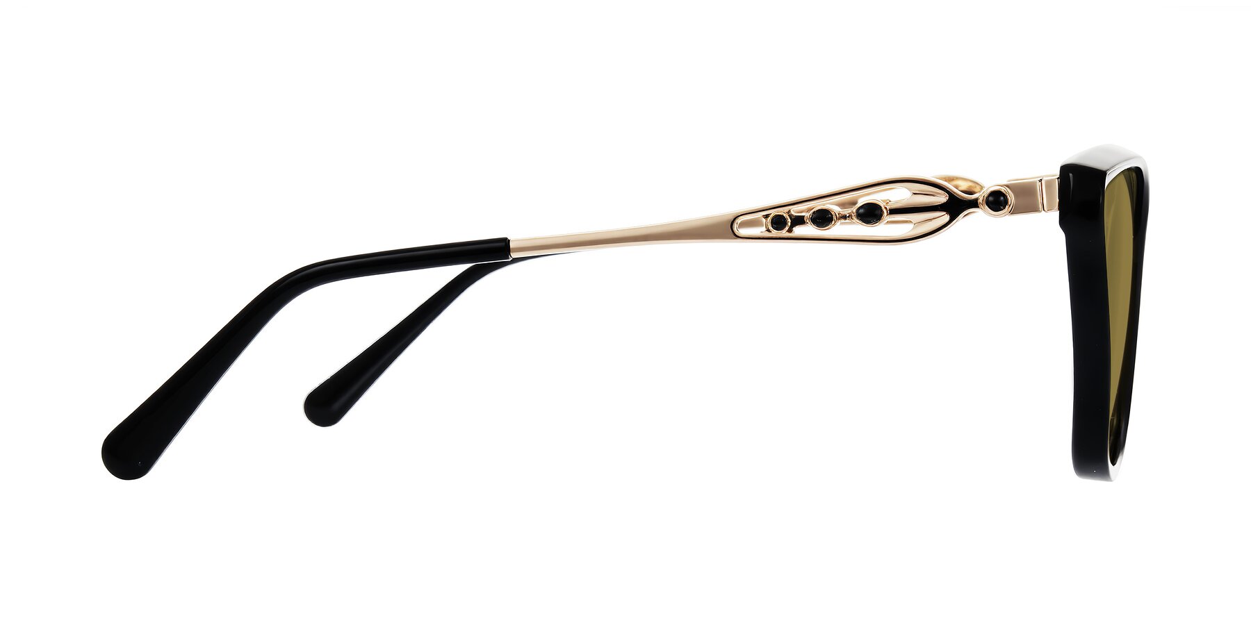 Side of Aspen in Black with Brown Polarized Lenses