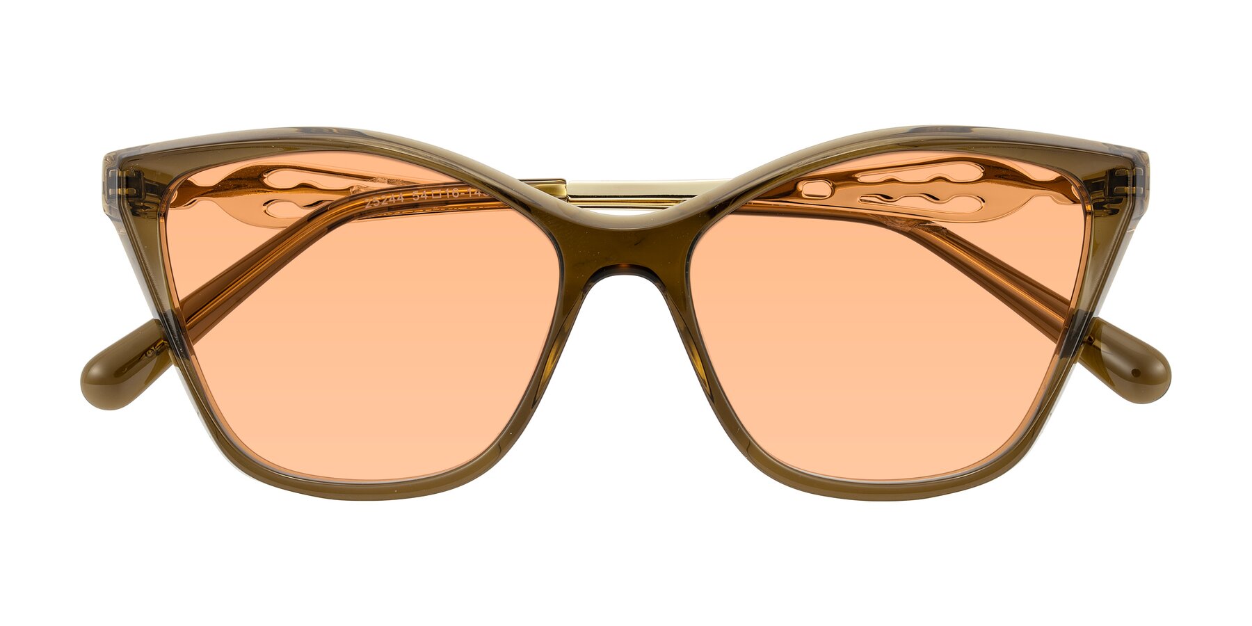Folded Front of Aspen in Transparent Brown with Light Orange Tinted Lenses
