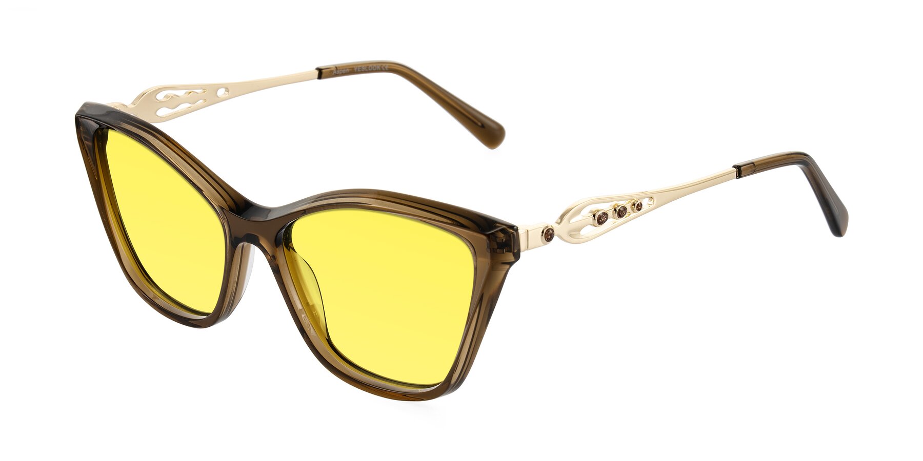 Angle of Aspen in Transparent Brown with Medium Yellow Tinted Lenses