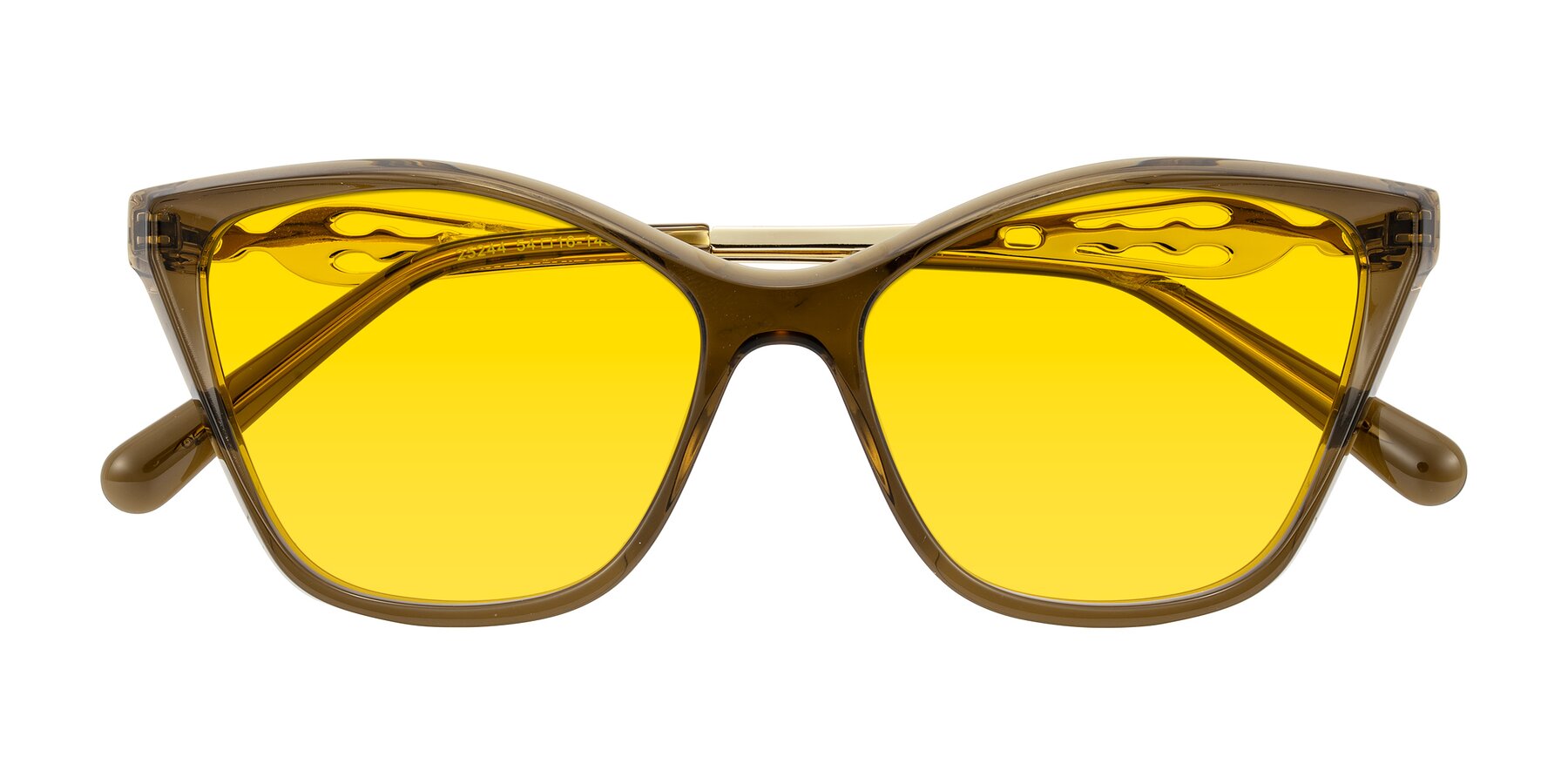 Folded Front of Aspen in Transparent Brown with Yellow Tinted Lenses